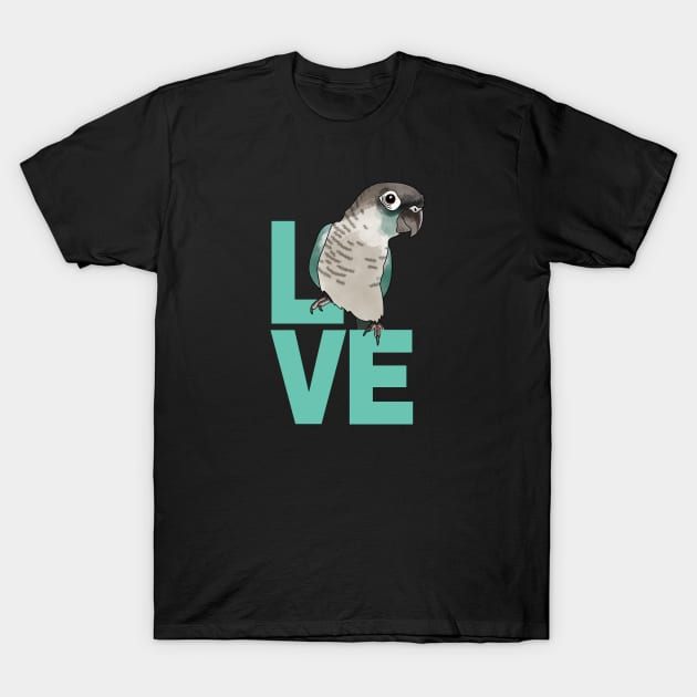 Cute Parrot LOVE - Blue Cheek Conure for Bird Lovers T-Shirt by cottoncanvas